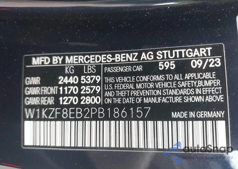 2023 Mercedes-Benz E 350 4Matic из США, поврежденный, VIN W1KZF8EB2PB186157